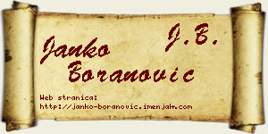 Janko Boranović vizit kartica